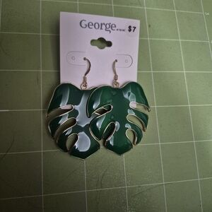 George Metallic Leaf Earrings